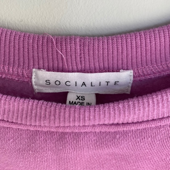 Nordstrom cropped purple / fuschia sweatshirt - Picture 3 of 4
